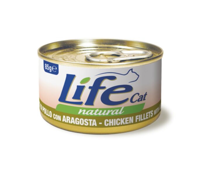 LIFE CAT CHICKEN WITH LOBSTER 85G - konservi kaķiem ar vistu un omāru
