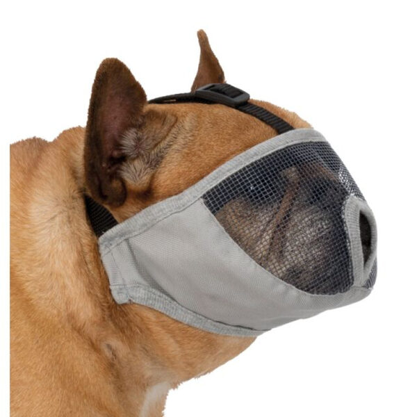 Uzpurnis suņiem : Trixie Muzzle for short-nosed breeds, polyester, S short, grey