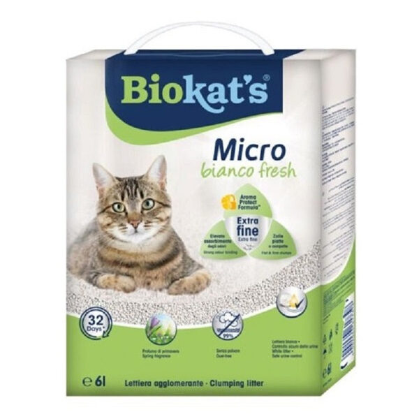 Smiltis kaķu tualetei - Biokats Micro Bianco Fresh 6 L