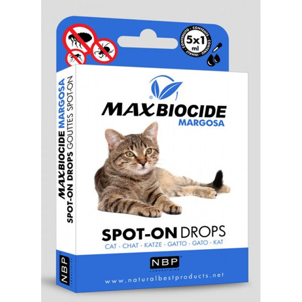 MAX BIOCIDE Margosa Cat Spot-On - pretparazītu pilieni kaķiem