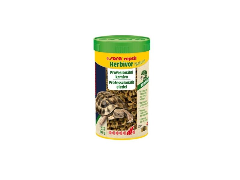Sera Reptil Professional Herbivor, 250ml (85g) - корм для наземных черепах и вегетарианских ящериц.