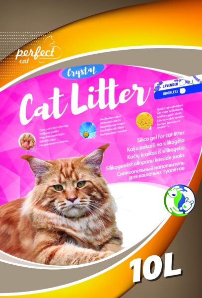 Perfect Cat Cristal 10l - silikona smiltis kaķiem (ar lavandu)