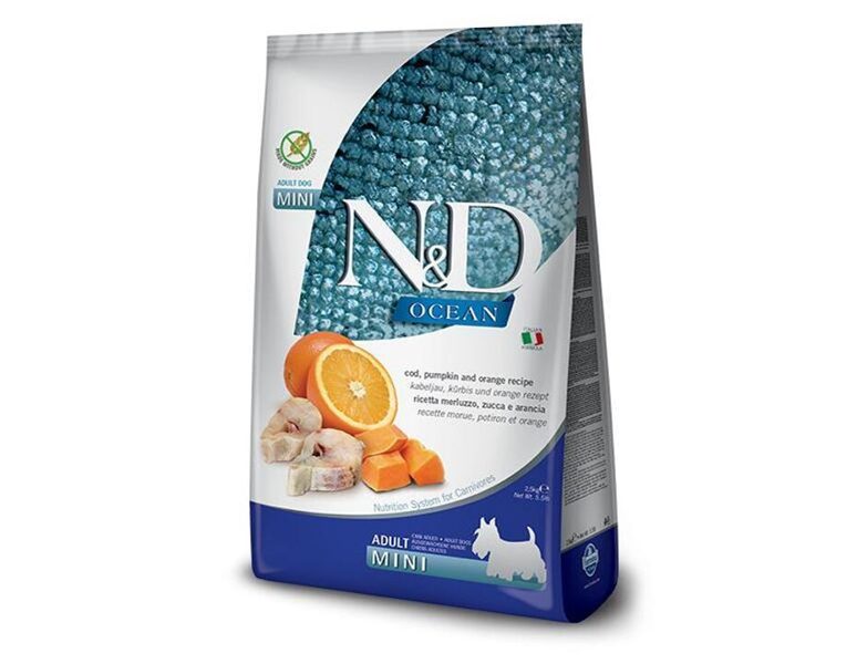 N&D DOG PUMPKIN CODFISH ORANGE ADULT MINI 7KG