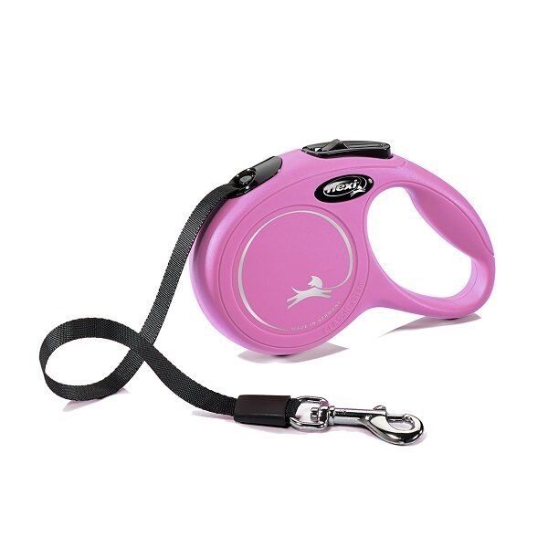Trixie Flexi New CLASSIC, tape leash, XS: 3 m, pink, up to 12 kg