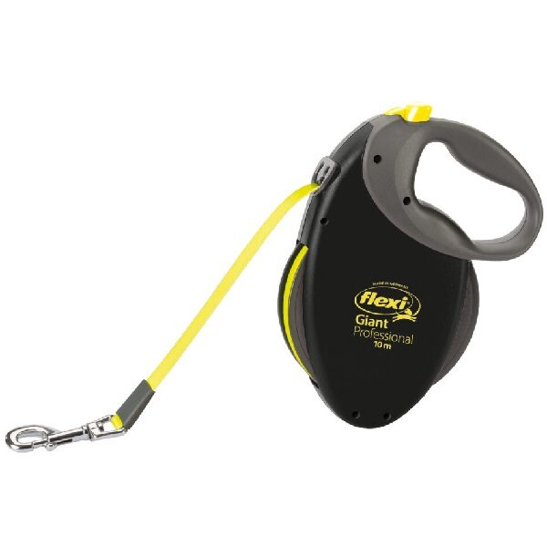 Trixie Flexi GIANT PROFESSIONAL, tape leash, L: 10 m, black/neon yellow