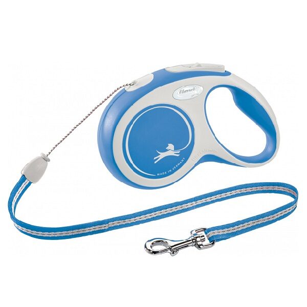 Trixie Flexi New COMFORT, cord leash, S: 8 m, blue.