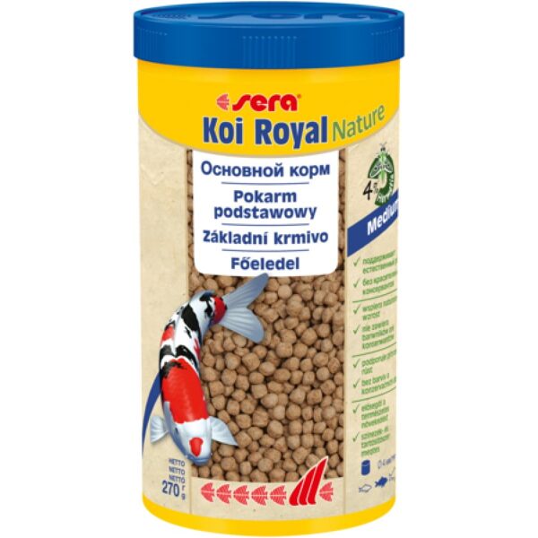 Barība dīķa zivīm - Sera Koi Royal Medium, 1000 ml / 240g