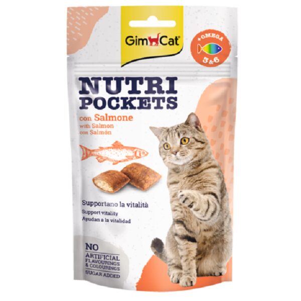 Gardums kaķiem - GIMBORN GimCat Nutri Pockets with Salmon&Omega 3 un 6, 60g