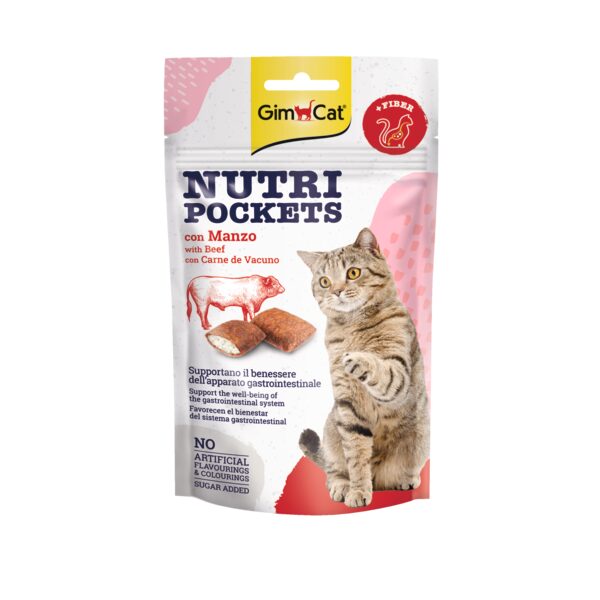 Gardums kaķiem - GIMBORN GimCat Nutri Pockets with Beef&Malt 60g
