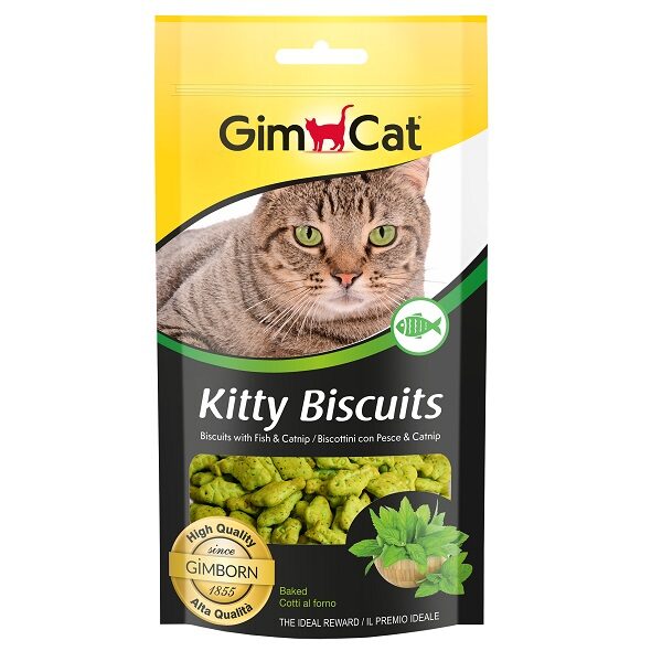 Cepumi kaķiem - GimCat Kitty Biscuits with fish & catnip, 40 g