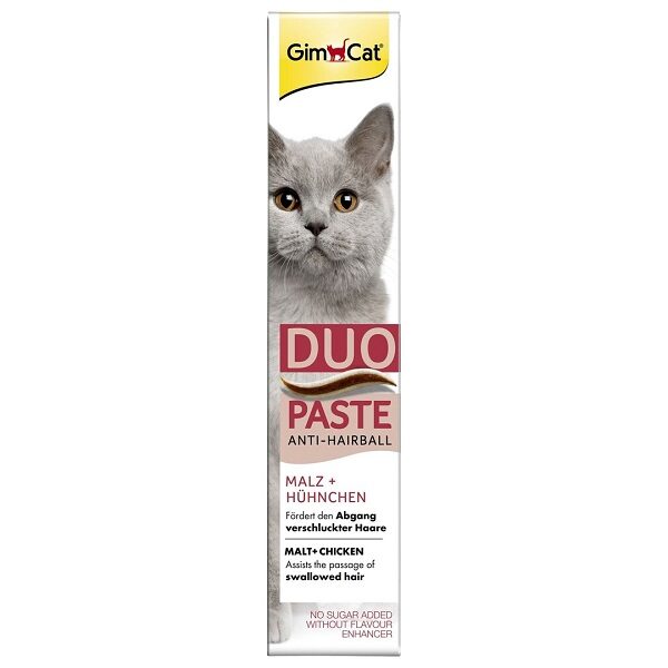 Barības piedeva kaķiem - GimCat Anti-Hairball Duo-Paste Chicken 50 g