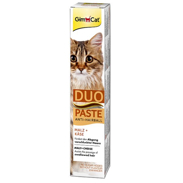 Barības piedeva kaķiem - GimCat Anti-Hairball Duo Paste, Cheese, 50 g