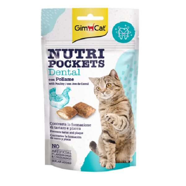 Vitaminizēts gardums kaķiem - GIMBORN CimCat Nutri Pockets Cat Dental 60g