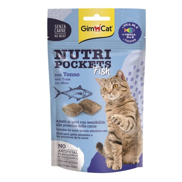 Gimborn Nutri Pockets with Fish and Tuna 60g - gardums kaķiem ar zivīm un tunci