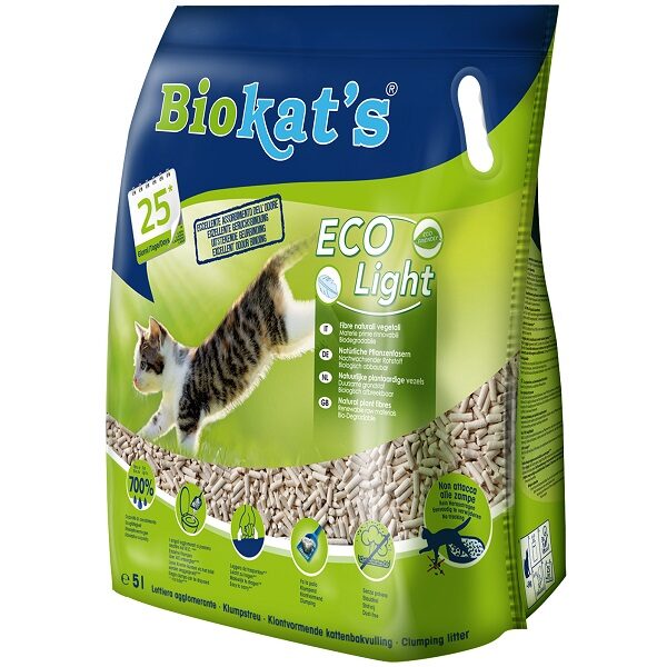 Ekoloģiskie pakaiši kaķu tualetēm - Gimborn Biokat's ECO Light 5 L