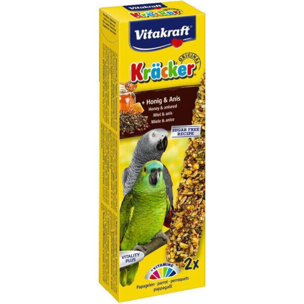 Vitakraft Kracker 180g/2gab ar medus garšu - gardums lielajiem papagaiļiem
