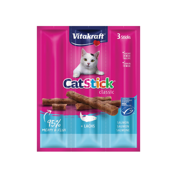 Kārumi kaķiem Vitakraft Cat Stick Salmon, 3 gab.