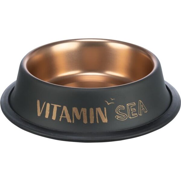 Миска для животных, металл: Trixie BE NORDIC bowl, stainless steel/rubber, 0.2 l/ø 15 cm, black/bronze