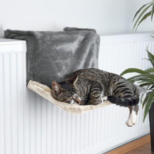 Trixie Radiator bed, plush, 45 × 24 × 31 cm, grey/light grey - Guļvieta dzīvniekiem