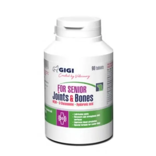 GIGI Senior Joints&Bones (ar hialuronskābi) 90 tab. - Locītavu slimību profilaksei senioru suņiem virs 5 g.v.