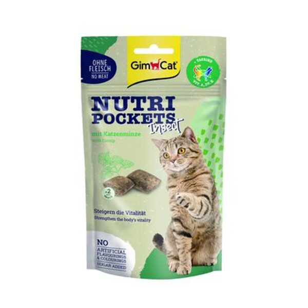 GIMBORN GimCat Nutri Pockets with Insect&Catnip, 60g - gardums kaķiem