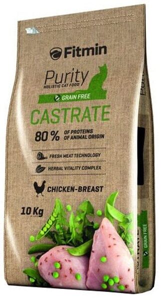 FITMIN Cat Purity Castrate Chicken Grain Free 1.5 kg - bezgradu sausā barība pieaugušiem kastrētiem kaķiem ar vistu 