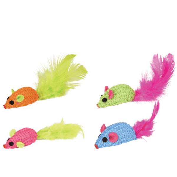 Rotaļlieta kaķiem pele “VERA” ar kaķu mētru/spalvām/grabuli