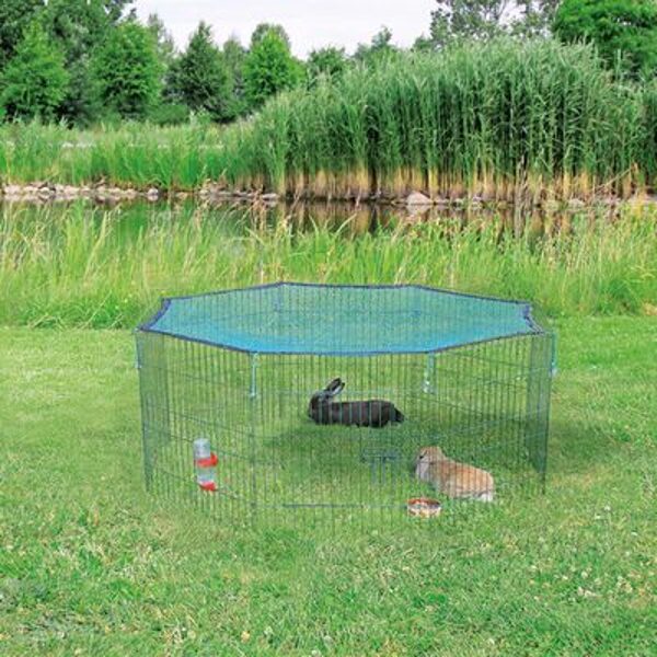  Trixie Outdoor run with net, 8 elements of 60 × 57 cm, green -  уличный вольер для грызунов 