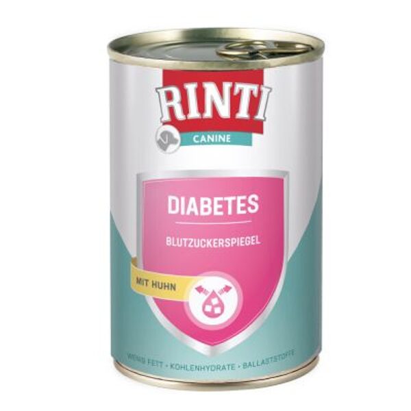 RINTI Canine Diabetes Huhn 400g - konservi ar vistu suņiem ar diabētu
