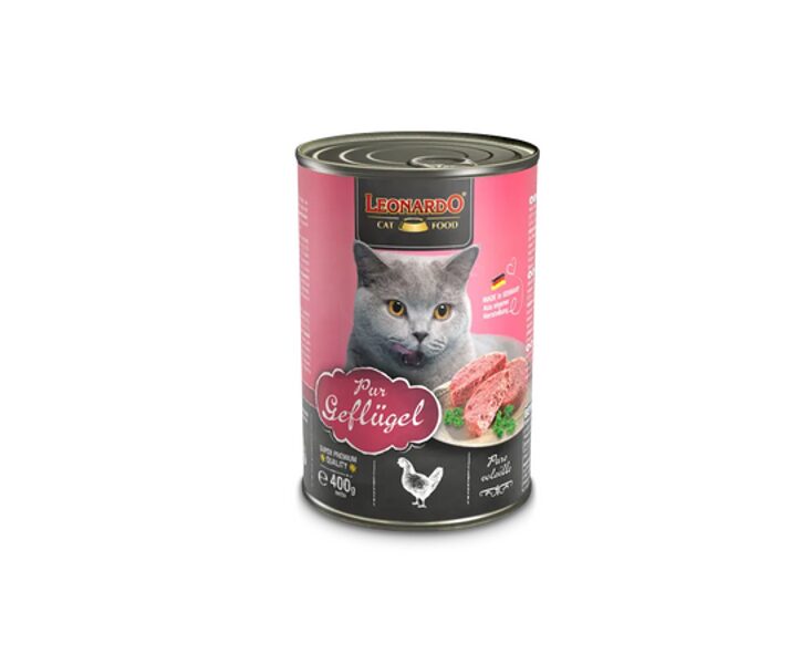 Leonardo Pure Poultry 400g - Kaķu konservi ar mājputnu gaļu