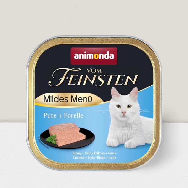 Animonda Vom Feinsten Mildes Menu ar tītara gaļu un foreli, 100 g - konservi kaķiem 