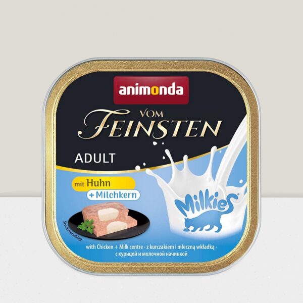 Animonda Vom Feinsten Milkies with Chicken + Milk 100g - mitrā barība ar vistas gaļu pieaugušiem kaķiem