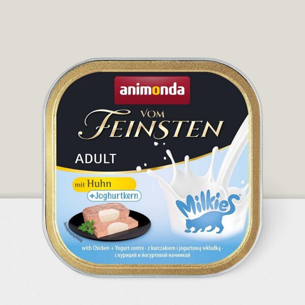 Animonda Vom Feinsten Milkies with Chicken + Yoghurt 100g - mitrā barība ar vistas gaļu pieaugušiem kaķiem 