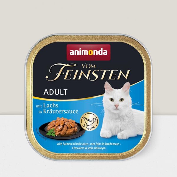 ANIMONDA Vom Feinsten No Grain Salmon in herb sauce 100 g - konservi kaķiem