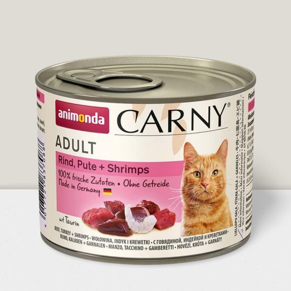 Animonda Carny Adult konservi kaķiem Liellops, tītars, garneles 200g