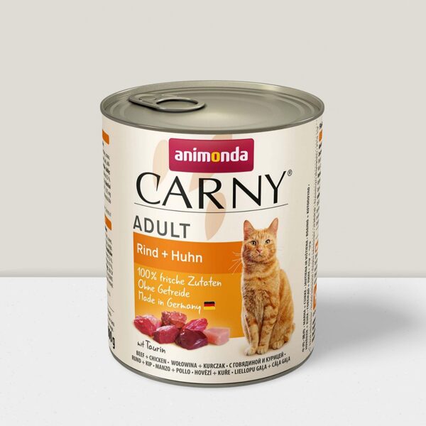 Animonda Carny Adult RIND & HUHN 800g - barība pieaugušiem kaķiem ar liellopa un cāļa gaļu