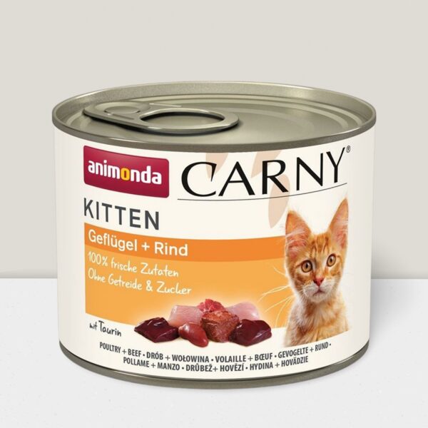 Animonda Carny Kitten 200g ar mājputnu un liellopu