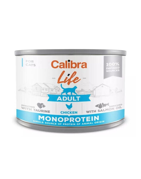 CALIBRA Cat Life Monoprotein Adult Chicken 200 g - monoproteīna konservi kaķiem (vista)