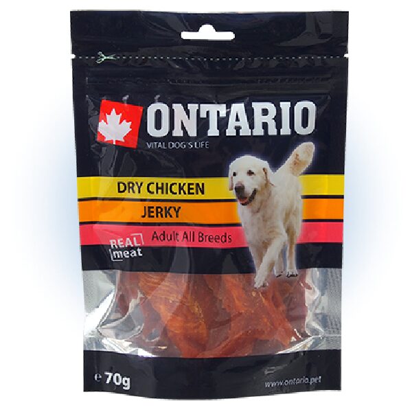 Ontario Dry Chicken Jerky, 70 g - Gardums suņiem