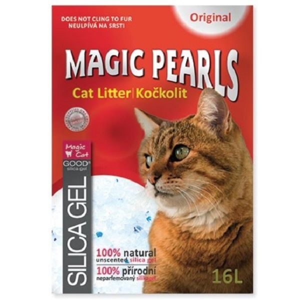 MAGIC PEARLS Original 16 L - silikona smiltis  kaķu tualetei 