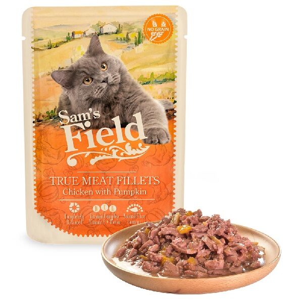 Sam´s Field CAT POUCH Chicken Fillets/Pumpkin 85g.