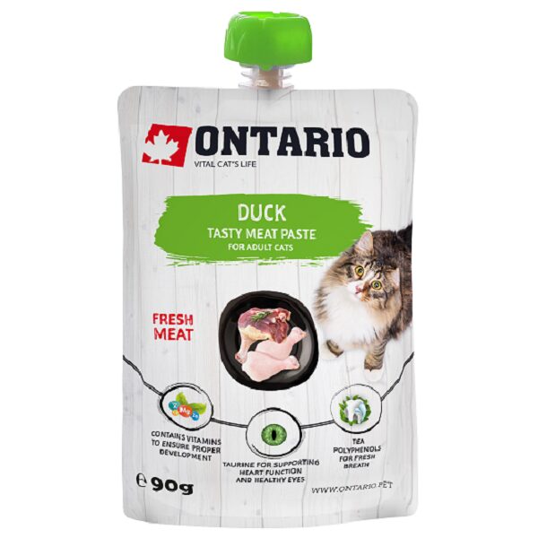 Лакомство для кошек – Ontario Duck Fresh Meat Paste, 90 г