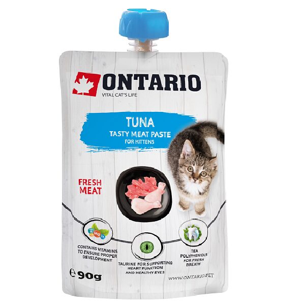 Лакомство для котят – Ontario Kitten Tuna Fresh Meat Paste, 90 г