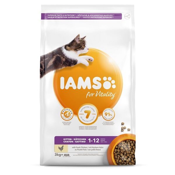 Sausā barība ar vistas gaļu kaķēniem – IAMS CAT KITTEN CHICKEN 2KG