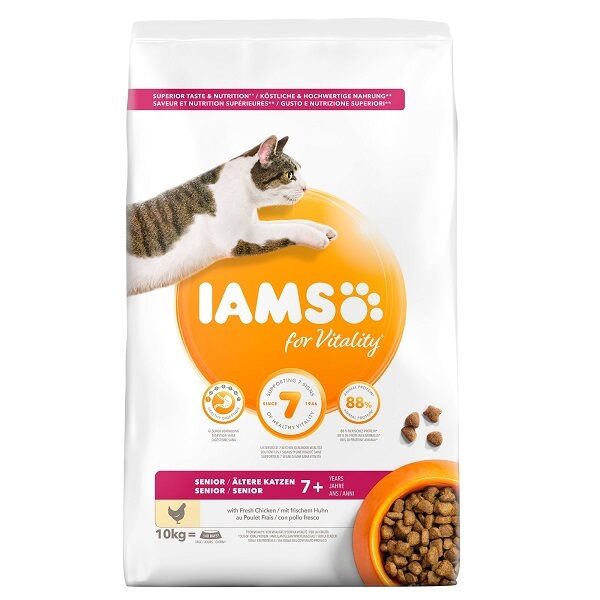 Sausā barība kaķiem - IAMS CAT SENIOR CHICKEN 2KG