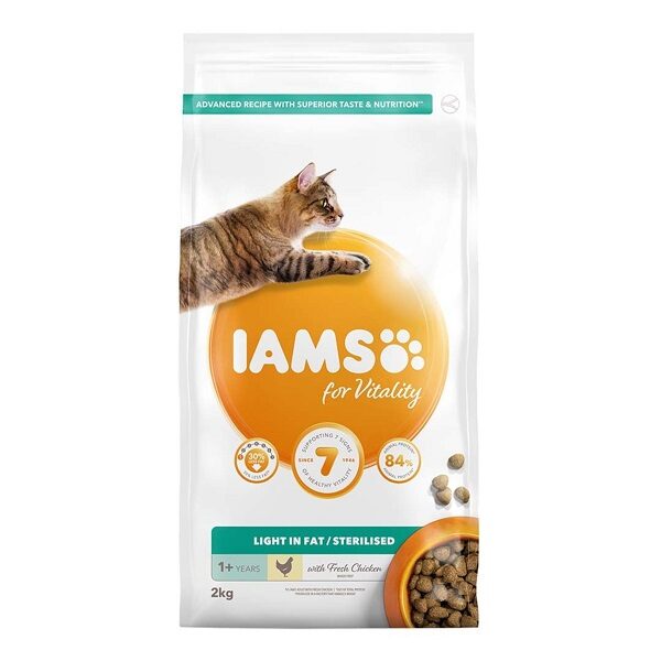 IAMS CAT ADULT WEIGHT CONTROL CHICKEN 800g - Sausā barība pieaugušiem kaķiem ar lieko svaru vai aptaukojušiem 