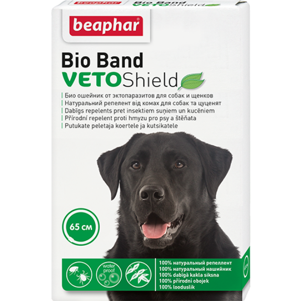 Beaphar, VETO Shield Bio Band, 65 см - Ошейник от блох для собак 