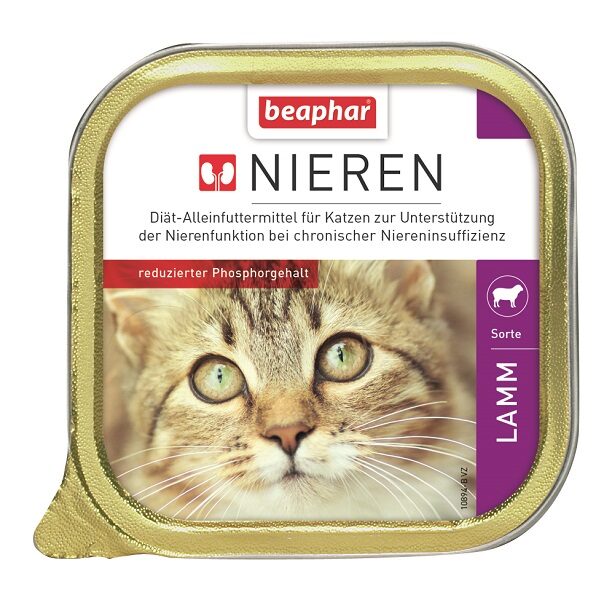 Pilnvērtīga diētiska kaķu barība (pastēte) - Beaphar NIERDIEET LAMM 100g.
