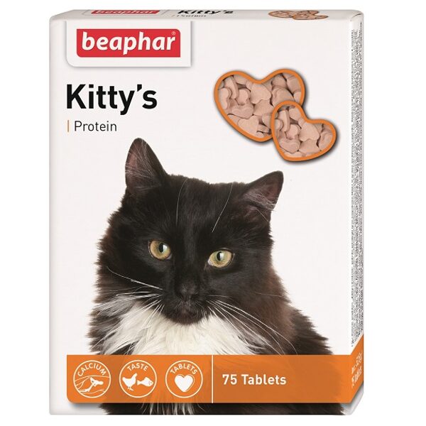 Beaphar KITTY'S + Protein, 180tab. (fish) - Vitaminizēts gardums kaķiem