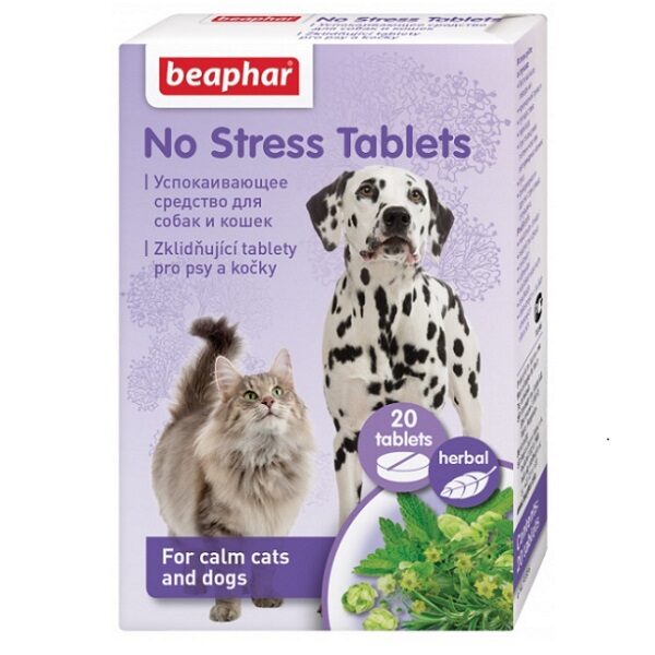 Beaphar No Stress Tablets for Dog and Cat таблетки успокаивающие для собак и кошек 20шт